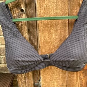 Rip Curl Black Ribbed Bikini Top